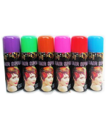 Temporary Hair Color Spray 6 Assorted Color Removable For Birthday Party New Year Party Celebration Faster Make-up (24 Cans) 6 Colors 2.5 Fl Oz (Pack of 24) - Buy Online on GoSupps.com