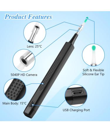 ACWOO WiFi Ear Wax Removal Otoscope - 5040P Waterproof Ear Cleaner with LED for iPhone iPad & Android - Buy Online on GoSupps.com