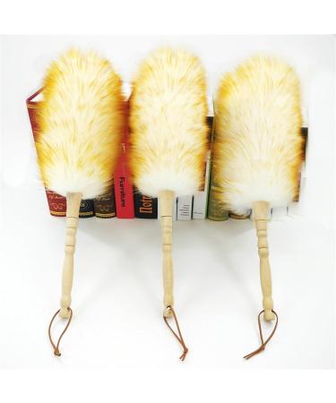 FCSHFC Lambswool Feather Duster with Solid Wooden Handle Anti-Static Reusable Comfortable Grips Dusters for Cleaning for Office Car Fan Furniture Etc - Buy Online on GoSupps.com