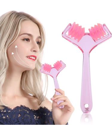 Moum Routes Facial & Body Roller Massager - Pink Slimming Chin Massage Device | Skin-Tightening Beauty Tool for Neck & Face Treatment - Buy Online on GoSupps.com