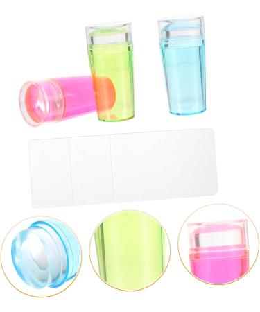 Ipetboom 3 Sets Nail Stamp Set Manicure Kit Accessories for Girls Jelly Silicone Nail Stamper French Nail Tool Nail Kits Manicure Tools Seal Stamp Platen Cosmetic Silica Gel - Buy Online on GoSupps.com