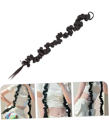 FOMIYES Wig Braid Ponytail Hair Extensions Ponytail Drawstring Braids Curly Hair Extensions Dreadlock Ponytail Braid Wigs Women Hair Extensions Miss To Weave Decorate High Temperature Wire 75X8CM Black - Buy Online on GoSupps.com