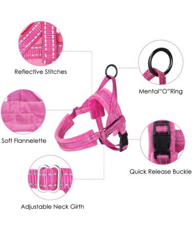 Eyein Reflective Small Dog Harness & Lead Set - Heavy Duty, Anti-Twist, Adjustable Vest Harness for Small Dogs and Cats - Easy Walk, Soft Padded, Quick Fit - Small Pink - Buy Online on GoSupps.com