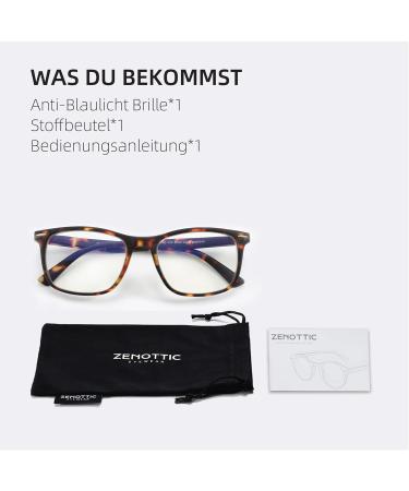 ZENOTTIC Anti-Blue Light Reading Glasses for Men | Rectangular Tortoise Design with Glasses Case | UV 400 Protection for PC TV & Gaming - Buy Online on GoSupps.com