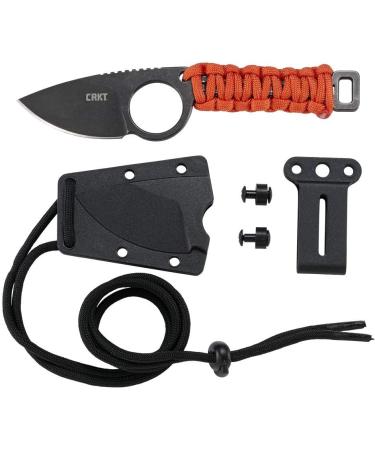 CRKT Capflying Knife EDC | Solid Blade Drop Point Knife with Black Stonewash | Orange Handle with Wrapped Cord | International Shipping Available - Buy Online on GoSupps.com