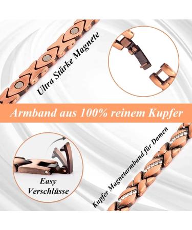 Vicmag Copper Magnetic Bracelet for Women - 99.99% Solid Pure Copper Adjustable Size Gift Box - Shop Now! - Buy Online on GoSupps.com