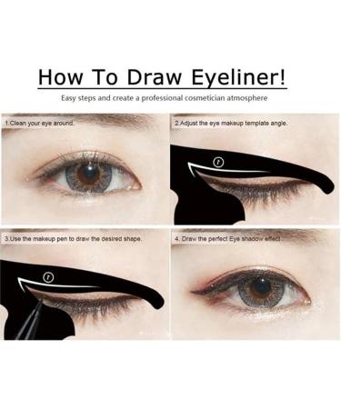 2 pi ces mod le d'eye-liner pour chat mat riau PVC de qualit sup rieure applicateurs de maquillage pour les yeux fum s outil pochoir guide d'eye-liner en forme chat pour d butant en ma - Buy Online on GoSupps.com