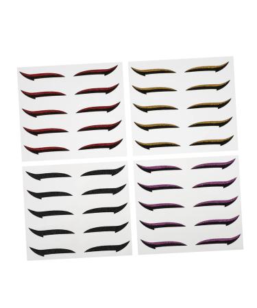 Beatifufu 20 Pairs Eyeshadow Stickers Eyeliner Face Makeup Eyeliner Transfer Eyeshadow Eyelid Stickers Glue