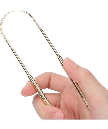 2-Pack US-Shaped Stainless Steel Tongue Scraper | Durable Tongue Cleaner for Fresh Breath | Improved Oral Hygiene (Gold) - Buy Online on GoSupps.com