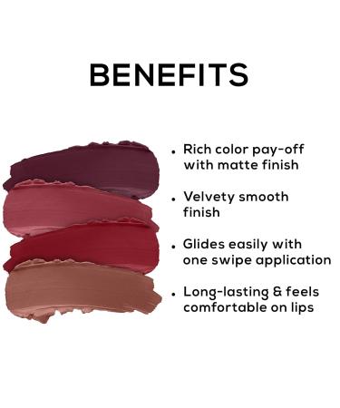 RENE E Very Matte Pack of 4 Lipsticks | Intense Color Payoff & Long-Lasting Formula - Shop Internationally - Buy Online on GoSupps.com