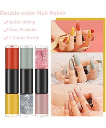 Nude Nail Polish Pink 2 Color In One Tube Quick Dry Nail Varnish Non-Peelable No Need UV Nail Paint For DIY Nail Art Beginner (C132) - Buy Online on GoSupps.com