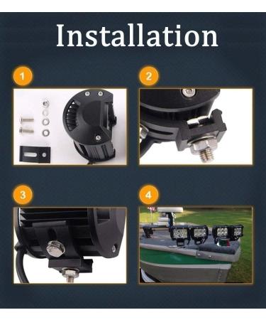 Shangyuan Pontoon Boat Docking Light Set - Marine LED Lights for Kayak, Bass, Jon Fishing Boat - 2pcs 18w 6Led White Lights - Buy Online on GoSupps.com