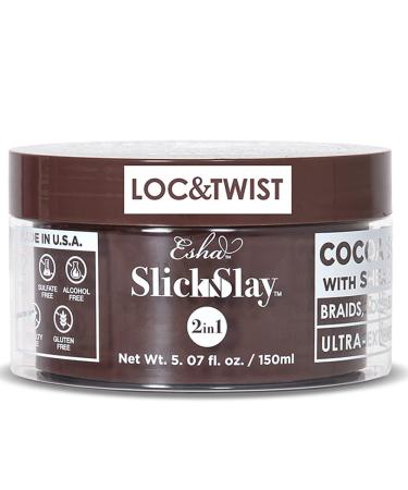 Esha Slick N Slay Braiding Gel 3-in-1 Braid and Edge Gel Ultra Extreme Hold Gel for Hair Hydrating and Conditioning Shining Gel Fast Dry Locking Gel for Locs Twists Braids (COCOA 5 oz.) COCOA 5 Fl Oz (Pack of ...