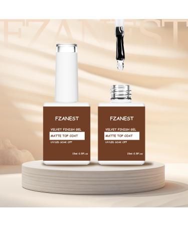 FZANEST Matte Top Coat Gel Polish No Wipe Velvet Gel Top Coat Long Lasting Soak Off UV Gel - Buy Online on GoSupps.com