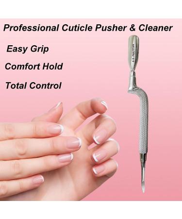 Comfort Hold Ergonomic Curved Cuticle Pusher Tool | Heavy Duty Double Ended Cleaner | Premium Pakistan Stainless Steel - Buy Online on GoSupps.com