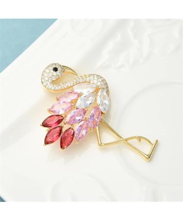 WIPPWER Pin Jewelry Gifts for Women Ladies Fashion Accessories Ladies Elegant Luxury Flamingo Bird Brooch Cubic Zirconia Bird Wedding Banquet Brooch Brooches & Pins - Buy Online on GoSupps.com