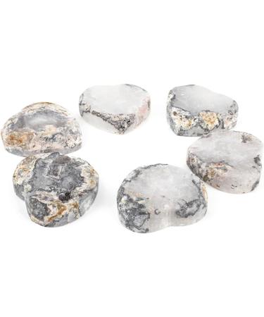 Natural Agate Geode Heart Shape Stone Crystals Halves Stones Slice Specimen Collection Loving Gifts 55-65mm Raw Stones and Minerals 1pc - Buy Online on GoSupps.com