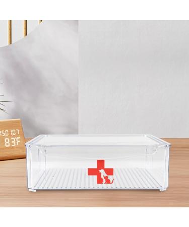 Gzsekken Dog Medicine Storage Box First Aid Empty Box for Pet Clear Medicine Storage Box with Lid Dog Medicine Box Medicine Storage Chest for Dog Cat or Rabbit for Travel Camping Car Emergency - Buy Online on GoSupps.com
