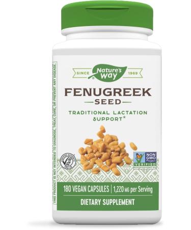 Nature's Way Fenugreek Seed, Promotes Healthy Lactation*, Vegan, 180 Capsules 180 Count (Pack of 1)