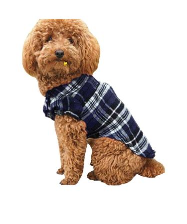 Yowablo Plaid Pet Shirt (S Blue) S Blue