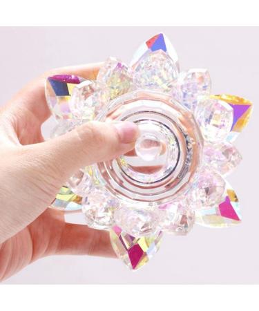 Kapmore Portable Creative Glassware Nail Lotus Dish Shaped Crystal with Lid Bowl Glass Powder Nail Cup - Buy Online on GoSupps.com