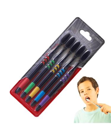 Calakono Soft Bamboo Toothbrush Set for Adults | 5 Black Charcoal Toothbrushes in Various Colors | Eco-Friendly Oral Care - Buy Online on GoSupps.com