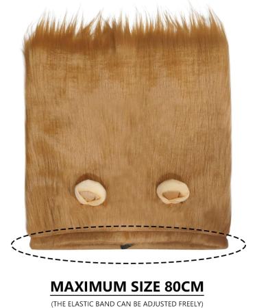 Lion Mane Wig for Dog Costume with Ears Pet Adjustable Cosplay Holiday Photo Shoots Party Fancy Lion Hat Party Activity Light Brown - Buy Online on GoSupps.com