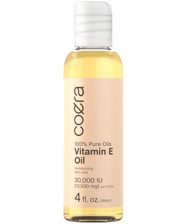 Vitamin E Oil | 30 000 IU | 4 fl oz | 100% Pure Oils | Moisturizing Skin Care | Free of Parabens SLS & Fragrances 4 Fl Oz (Pack of 1)