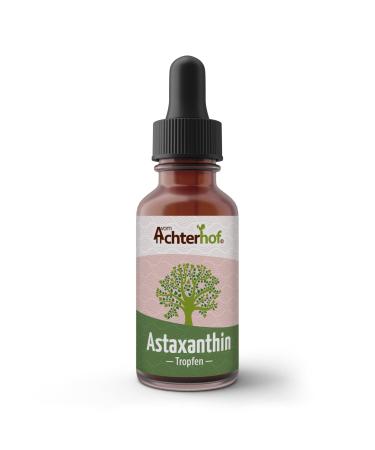 Astaxanthin drops 50ml |With 12mg astaxanthin and 12mg vitamin E |Vitamin E contributes to protecting the cells from oxidative stress |From the Achterhof