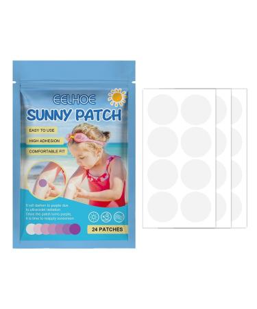 UV sticker for sunscreen 24 pieces waterproof UV sun sticker sunscreen sun protection patches memory UV sticker for sunscreen UV patches with UV detection for adults and