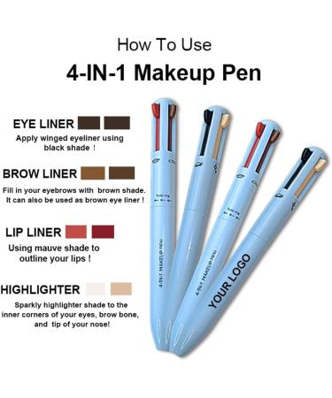 MARKELL 4 in 1 Makeup Pen Touch-up Pen Makeup Eyebrow Pencil Waterproof 4 Colors Multifunctional Beauty Makeup Pen 02 - Buy Online on GoSupps.com