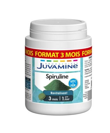 JUVAMINE - Spirulina - Conditioner - Contains Vitamin C and Iron - Helps Maintain Energy and Support Vitality - Maxi Size - 90 Tablets - 3 Month Program