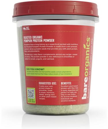 Buy BareOrganics Pumpkin Protein Powder 12 oz - Premium Vegan Protein for Healthier Lifestyle | International Shipping Available - Buy Online on GoSupps.com