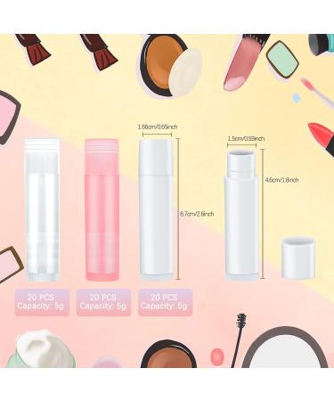 60 Empty Lipstick Sleeves - DIY 5ml Lip Balm Tubes | Refillable Plastic Containers for Lipstick & Lip Care - Buy Online on GoSupps.com