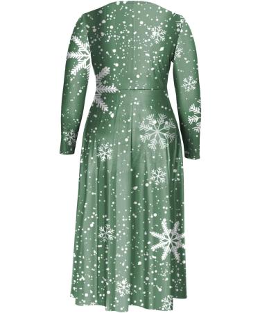 Hanxiulin Women's Christmas Dress | Long Sleeve Sweater Dress with Elk Print & Hoodie - Perfect for Holiday Parties | Autumn Winter Outfit in Green XL - Buy Online on GoSupps.com