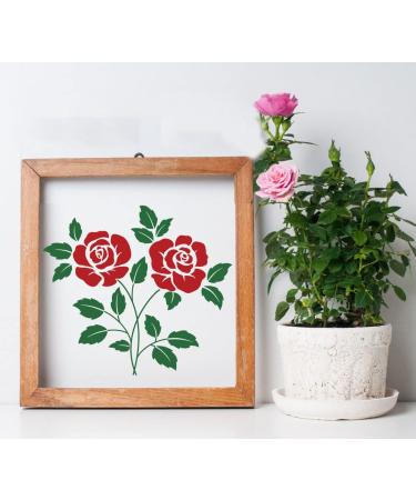 4inch Reusable Rose Stencils - Floral Painting Templates for Wood, Canvas & Paper - Buy Online on GoSupps.com