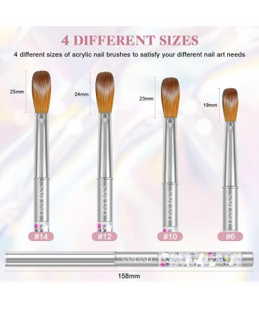 Saviland Kolinsky Acrylic Nail Brush Set - Professional Brushes for Acrylic Nails Extension & 3D Nail Carving - Sizes 6/10/12/14 - Buy Online on GoSupps.com