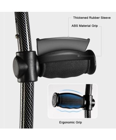 Foldable Forearm Crutches Spring Damping Adjustable Walking Cane for Adults Medical Aluminum Alloy Walking Walker Suitable for Height: 140-190cm/4' 5''-6' 2'' (Color : Black Size : 1 Count) Lucky Black 1 count - Buy Online on GoSupps.com