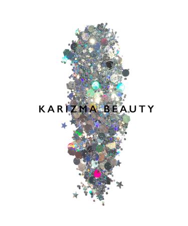 KARIZMA Holographic Silver Body Glitter - 10g Chunky Glitter for Face, Hair, Eyes & Body. Perfect for Rave, Festivals & Makeup - Buy Online on GoSupps.com