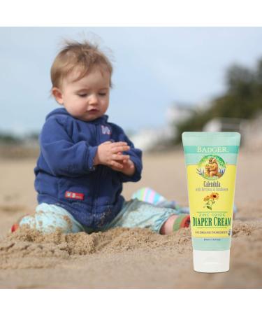 Badger Zinc Oxide Diaper Cream with Calendula & Beeswax | Organic Diaper Rash Cream - 2.9 fl oz - Buy Online on GoSupps.com