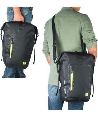 WATERFLY 25L Waterproof Bike Pannier Bag | Extensible Bicycle Rear Seat Bag with Rain Cover Ideal for Riding and Cycling | A-Black - Buy Online on GoSupps.com