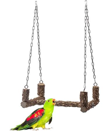 Bird Toys Wooden Perch For Large Birds Natural Wood Parrot Swing Chew Toy Easy To Install For African Greys Mini Macaws Bird Chew Toys Wood For Cockatiels Parakeets Lovebirds Conure Parrots - Buy Online on GoSupps.com