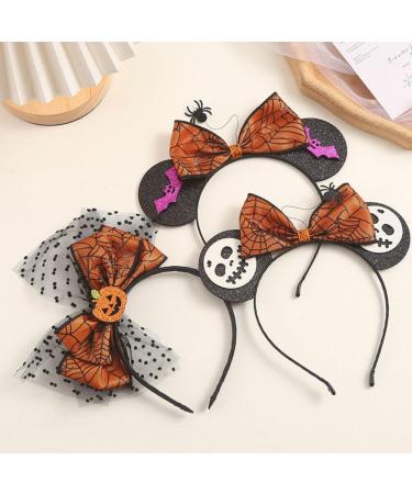 minkissy Pumpkin Headband Fascinator Bow Knot Headpiece with Mesh Decor Halloween Pumpkin Headband Halloween Cosplay Party Favors for Women Girls - Buy Online on GoSupps.com