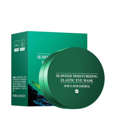 Seaweed Eye Mask Green Seaweed Collagen Eye Mask Moisturizing and Soothing Eye Pads Eye Treatment Mask For Brightens and Reducing Wrinkles Dark Circles Eye Bags and Puffiness (1PC)
