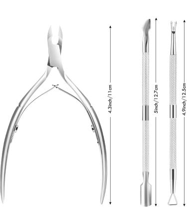 XUNXMAS Cuticle Trimmer & Pusher Set - Dead Skin Clipper Manicure Pedicure Tools (Silver) - Buy Online on GoSupps.com