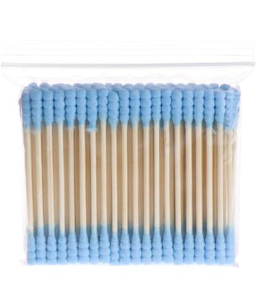 Rtengtunn 100pcs Double Head Cotton Swabs - Cosmetic Makeup & Ear Bud Cleaning Tools - Blue - Buy Online on GoSupps.com