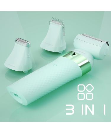 3-in-1 Electric Razor for Women - Rechargeable Bikini Trimmer & Body Groomer Wet/Dry IP7X Waterproof Shaver for Legs Face & Underarms - Buy Online on GoSupps.com