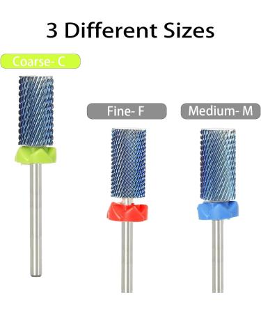 Akylin Carbide Nail Drill Bits - 3/32' Fast Remove for Acrylic/Hard Gels for Manicure Pedicure Cuticle Gel Polishing Salon Bits-Left and Right Hand(Coarse) Coarse-C Type-D - Buy Online on GoSupps.com