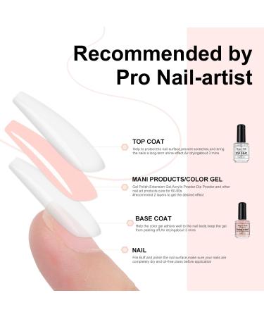 DouborQ Base and Top Coat Nail Polish 15ml/0.5oz Basic Nail Polish Non Gel Air Dry Fast Nail Polish Protective High-Glossy Shiny Clear Long Lasting Nail Art Manicure at Home - Buy Online on GoSupps.com