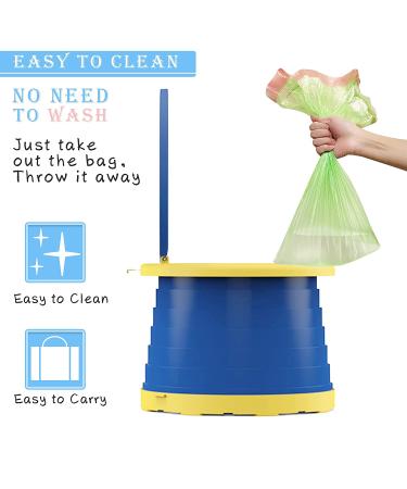Portable Toddler Potty Seat | Folding Training Toilet Chair for Kids | Indoor Outdoor Travel Potty with Storage Bag - Blue - Buy Online on GoSupps.com